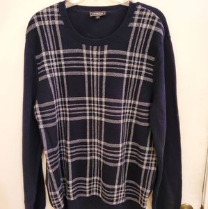 SOLD Men's Express Blue Plaid Sweater, L